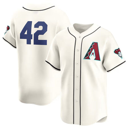 Arizona Diamondbacks 2024 #42 Jackie Robinson Day Home Limited Jersey – White Stitches Baseball Jerseys - Main View