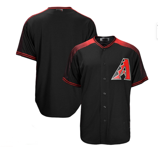 Arizona Diamondbacks Big & Tall Replica Team Jersey - Black Stitches Baseball Jerseys - Main View