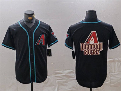Arizona Diamondbacks Black Team Big Logo Cool Base Stitched Baseball Jersey - Main View