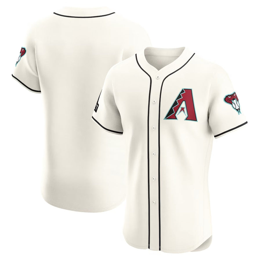 Arizona Diamondbacks Home Elite Patch Jersey - White Stitched Baseball Jersey - Main View