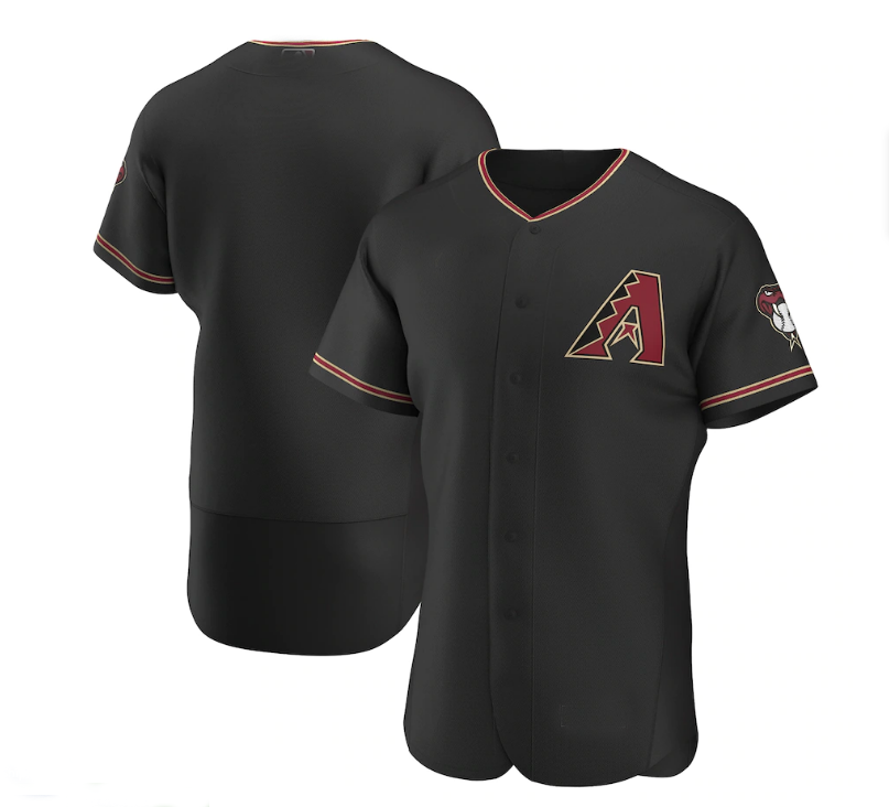 Arizona Diamondbacks Alternate Authentic Team Jersey - Black Stitches Baseball Jerseys - Main View