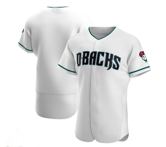 Arizona Diamondbacks Alternate Authentic Team Jersey - White Teal Stitches Baseball Jerseys - Main View