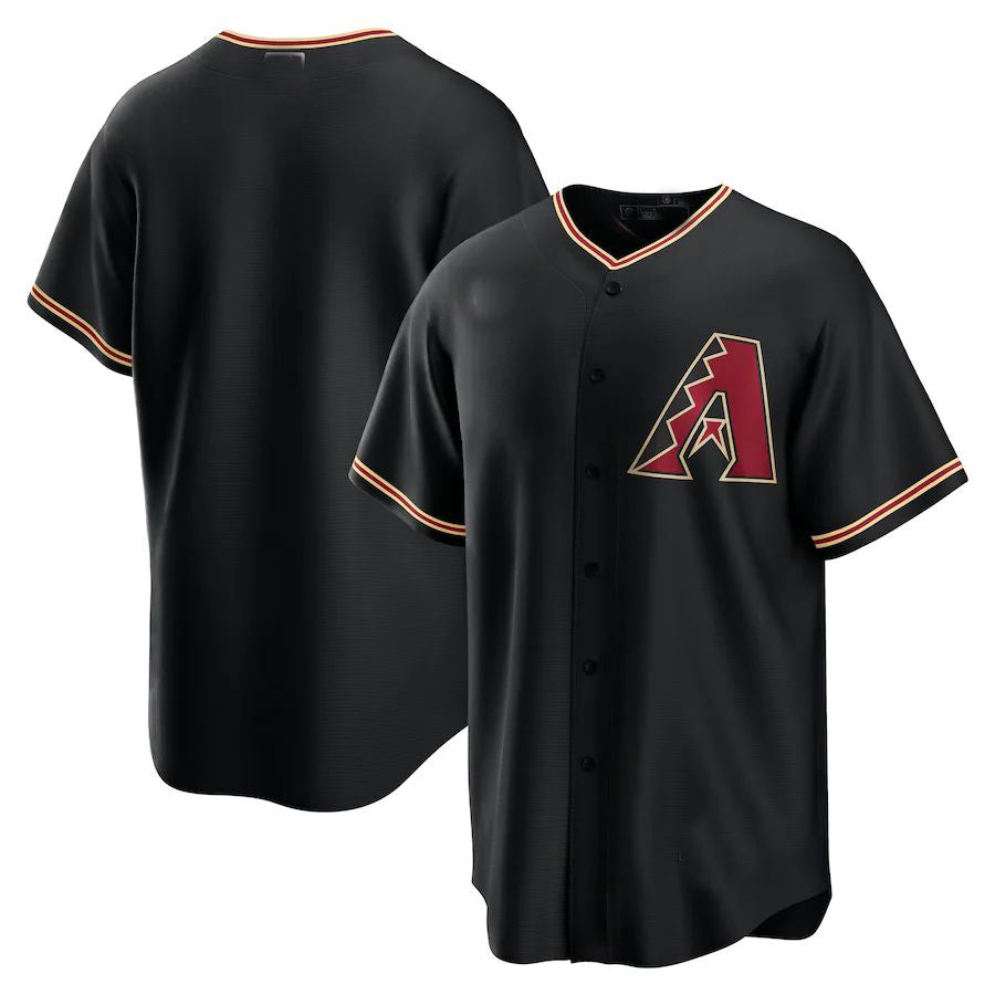 Arizona Diamondbacks Alternate Replica Team Jersey - Black Stitches Baseball Jerseys - Main View