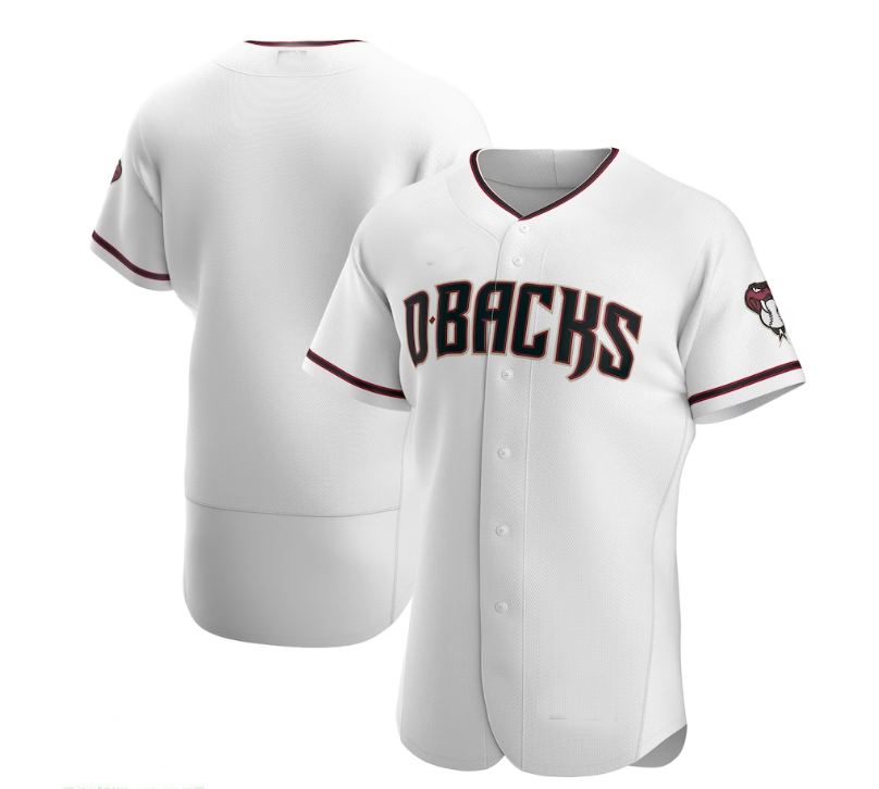 Arizona Diamondbacks Home Authentic Team Jersey White Crimson Stitches Baseball Jerseys - Main View