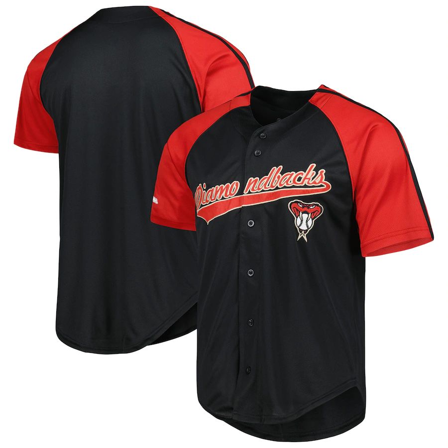 Arizona Diamondbacks Stitches Team Button-Down Raglan Replica Jersey - Red Stitches Baseball Jerseys - Main View