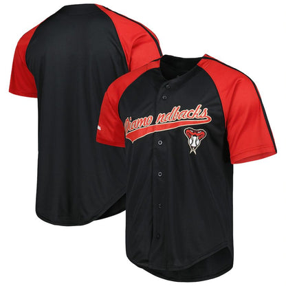Arizona Diamondbacks Stitches Team Button-Down Raglan Replica Jersey - Red Stitches Baseball Jerseys - Main View