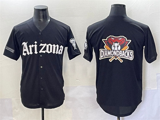 Arizona Diamondbacks Team Big Logo Black 'Gothic Desert Fang Edition' Vapor Premier Limited Stitched Baseball Jersey - Main View