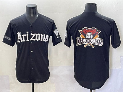 Arizona Diamondbacks Team Big Logo Black 'Gothic Desert Fang Edition' Vapor Premier Limited Stitched Baseball Jersey - Main View