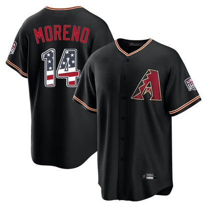 Arizona Diamondbacks #14 Gabriel Moreno Player Black USA 250 Fourth of July Game Home Stitched Baseball Jersey - Main View