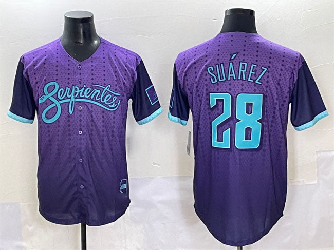 Arizona Diamondbacks #28 Eugenio Suárez Purple 2025 City Connect Limited Stitched Baseball Jersey - Main View