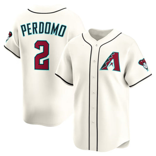 Arizona Diamondbacks #2 Geraldo Perdomo Alternate Limited Player Jersey - Cream Stitched Baseball Jersey - Main View