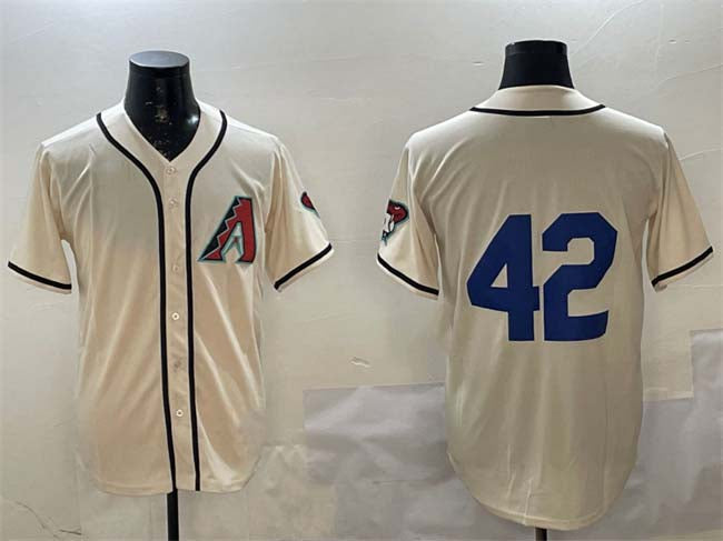 Arizona Diamondbacks #42 Jackie Robinson Cream Limited Stitched Baseball Jersey - Main View