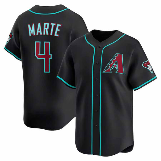 Arizona Diamondbacks #4 Ketel Marte Black Alternate Limited Stitched Baseball Jersey - Main View