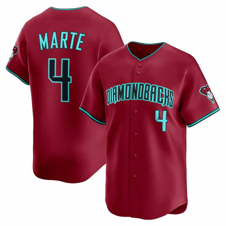 Arizona Diamondbacks #4 Ketel Marte Red Alternate 2 Limited Player Stitched Baseball Jersey - Main View