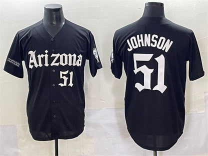 Arizona Diamondbacks #51 Randy Johnson Black 'Gothic Desert Fang Edition' Vapor Premier Limited Stitched Baseball Jersey - Main View