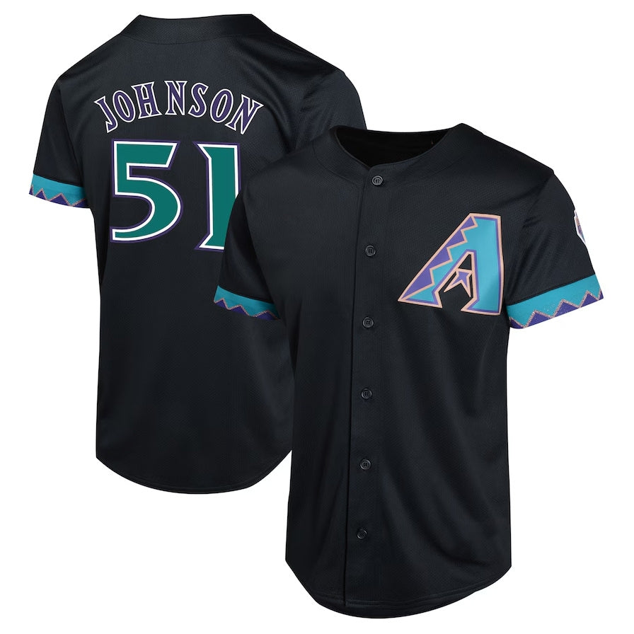 Arizona Diamondbacks #51 Randy Johnson Cooperstown Collection Limited Player Jersey - Black Stitched Baseball Jersey - Main View