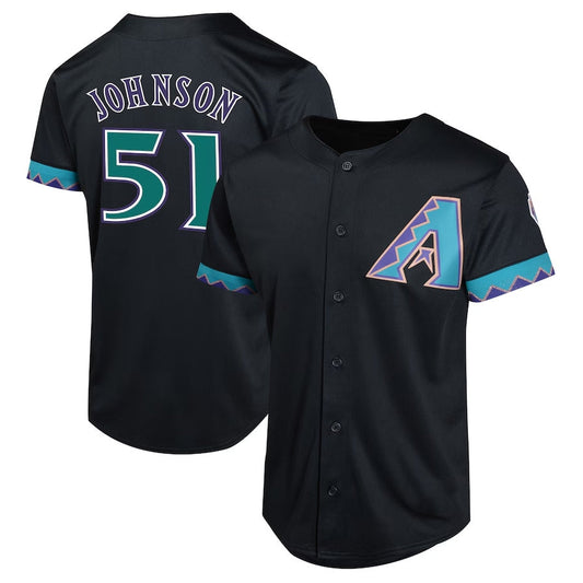Arizona Diamondbacks #51 Randy Johnson Cooperstown Collection Limited Player Jersey - Black Stitched Baseball Jersey - Main View