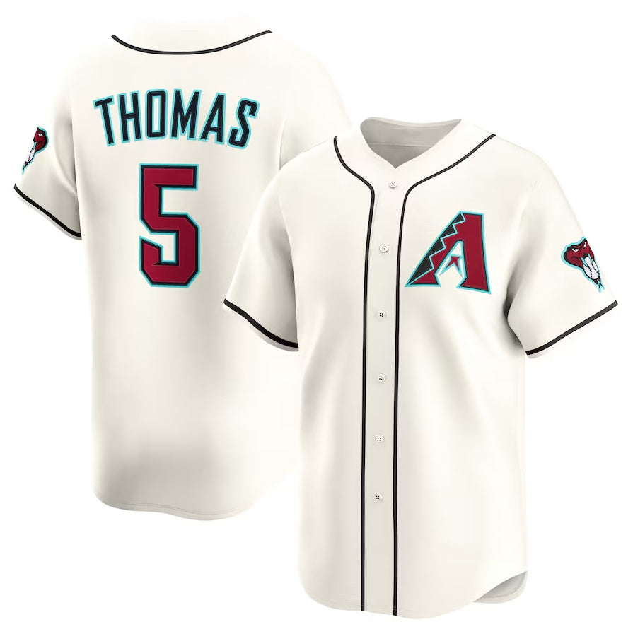 Arizona Diamondbacks #5 Alek Thomas Alternate Limited Player Jersey - Cream Stitched Baseball Jersey - Main View