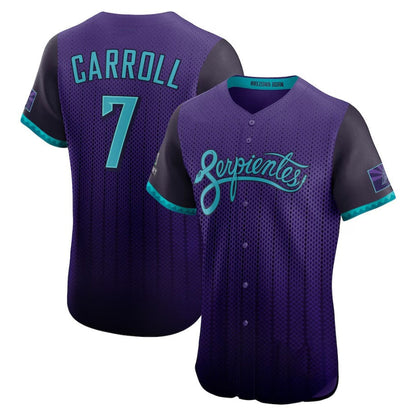 Arizona Diamondbacks #7 Corbin Carroll 2025 City Connect Elite Player Jersey - Purple Stitched Baseball Jersey - Main View