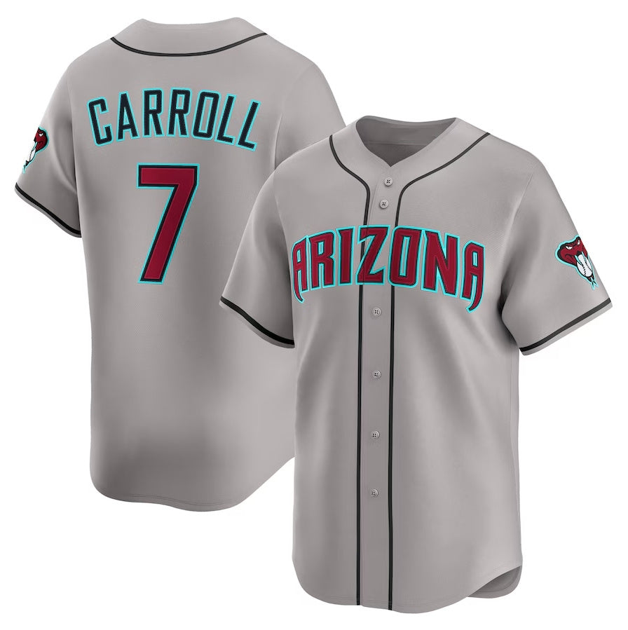 Arizona Diamondbacks #7 Corbin Carroll Alternate Limited Player Jersey - Gray Stitched Baseball Jersey - Main View