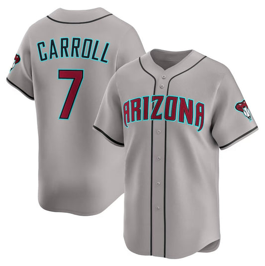 Arizona Diamondbacks #7 Corbin Carroll Alternate Limited Player Jersey - Gray Stitched Baseball Jersey - Main View