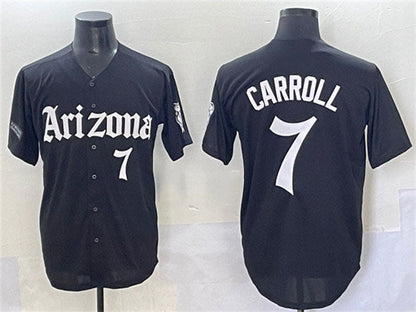 Arizona Diamondbacks #7 Corbin Carroll Black 'Gothic Desert Fang Edition' Vapor Limited Stitched Baseball Jersey - Main View