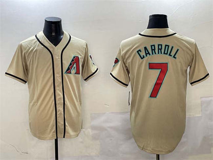 Arizona Diamondbacks #7 Corbin Carroll Gold Limited Stitched Baseball Jersey - Main View