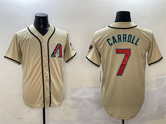 Arizona Diamondbacks #7 Corbin Carroll Gold Limited Stitched Baseball Jersey - Main View