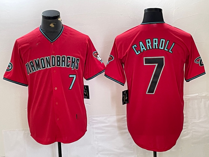 Arizona Diamondbacks #7 Corbin Carroll Red 2024 Cool Base Stitched Baseball Jersey - Main View