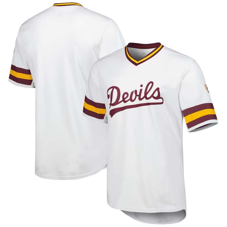 A.State Sun Devils Replica Baseball Jersey - White Stitched American College Jerseys - Main View