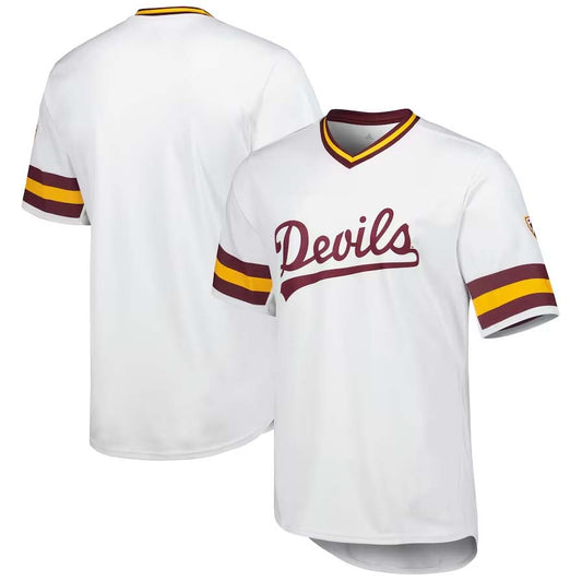 A.State Sun Devils Replica Baseball Jersey - White Stitched American College Jerseys - Main View