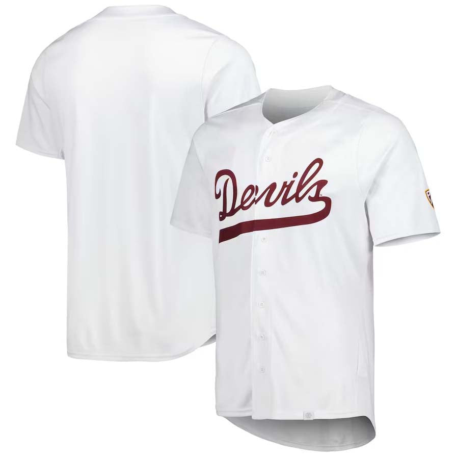 A.State Sun Devils Team Baseball Jersey - White Stitched American College Jerseys - Main View