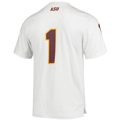 #1 A.State Sun Devils Team Replica AEROREADY Jersey White Stitched American College Jerseys - Main View