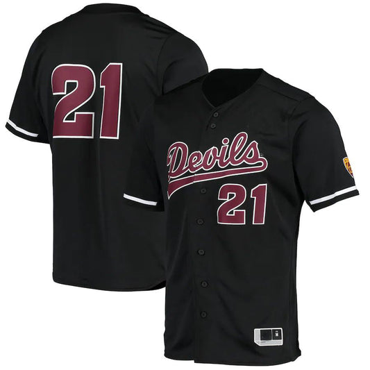 #21 A.State Sun Devils Replica Baseball Jersey Black Stitched American College Jerseys - Main View