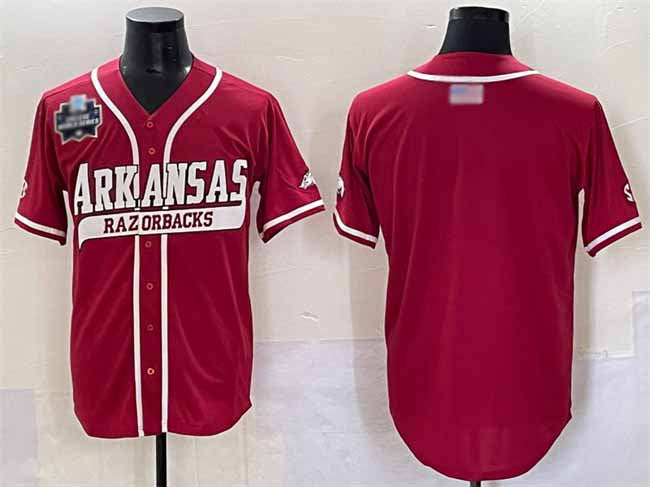 A.Razorbacks Blank Cardinal 2025 World Series Stitched American College Jerseys - Main View