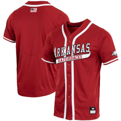 A.Razorbacks Replica Full-Button Baseball Jersey  Cardinal Stitched American College Jerseys - Main View