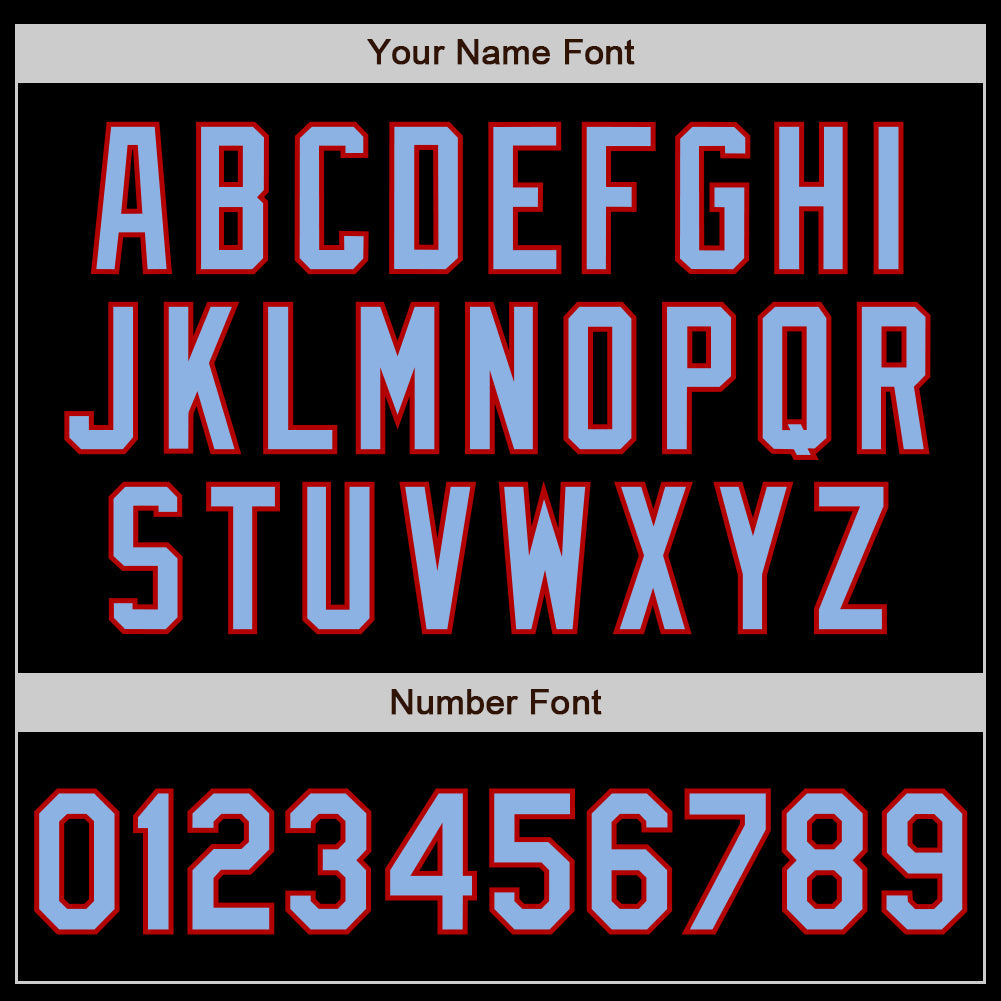 Custom Black Light Blue-Red 3 Colors Arm Shapes Authentic Baseball Jersey view 6