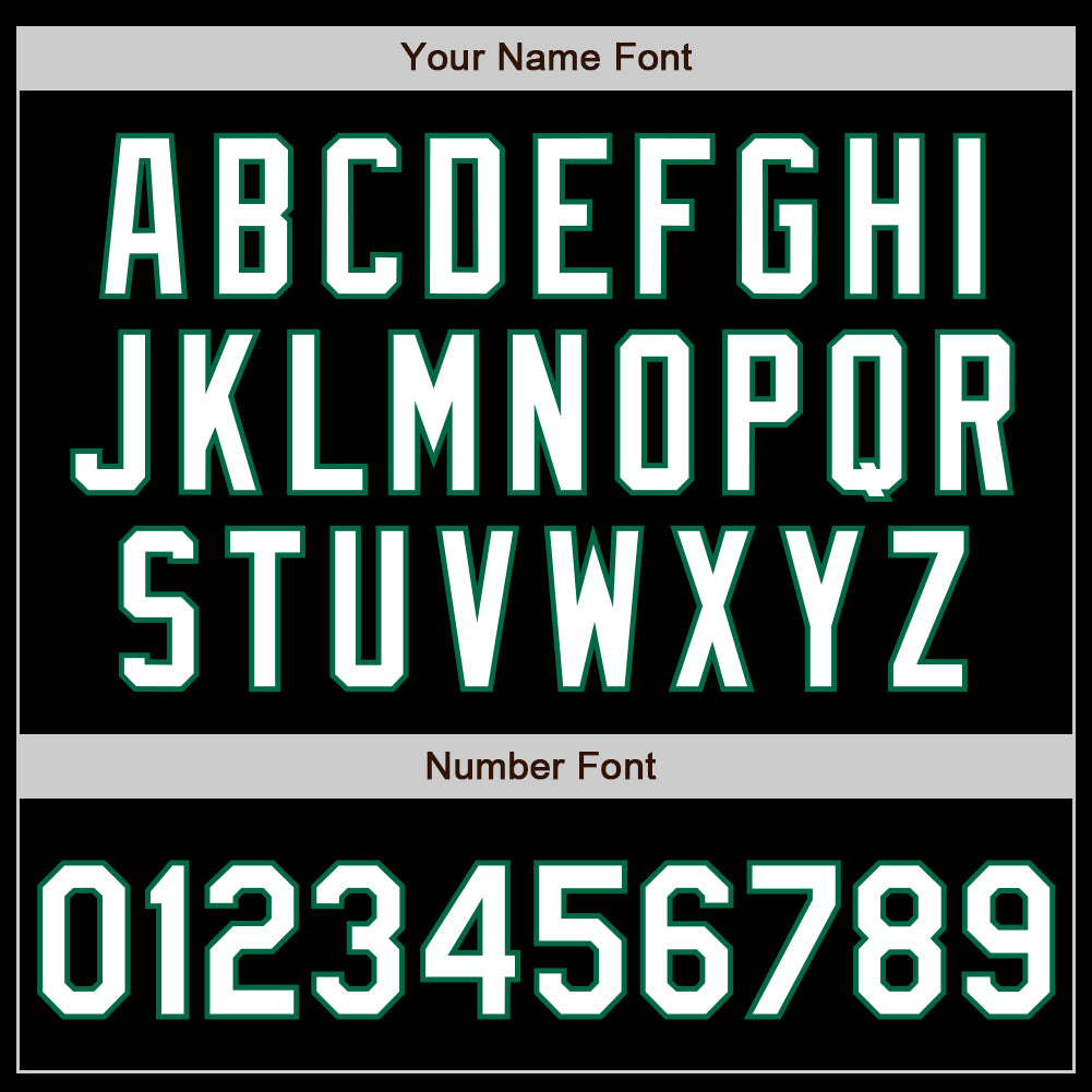 Custom Black White-Kelly Green 3 Colors Arm Shapes Authentic Baseball Jersey view 6