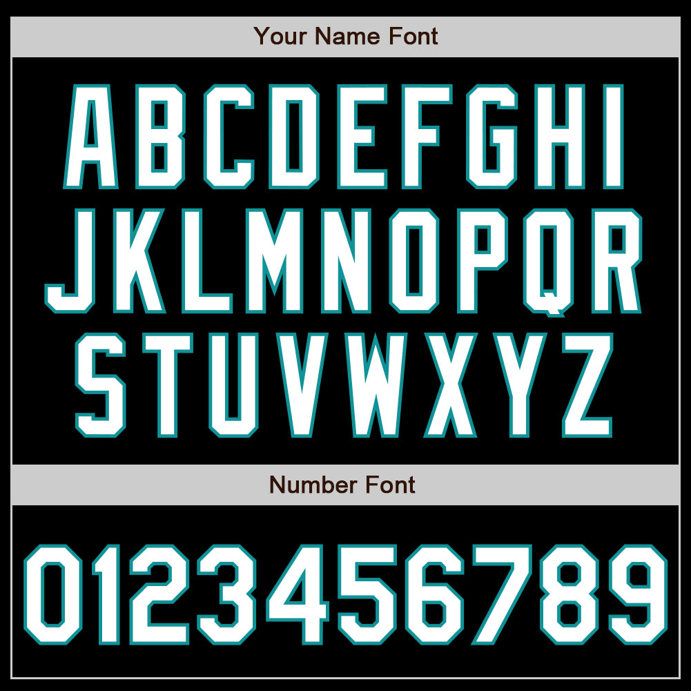 Custom Black White-Teal 3 Colors Arm Shapes Authentic Baseball Jersey view 6