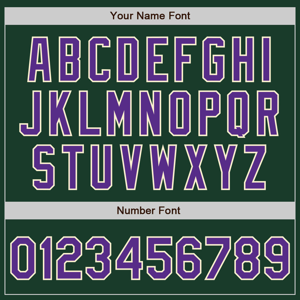 Custom Green Purple-Cream 3 Colors Arm Shapes Authentic Baseball Jersey view 6
