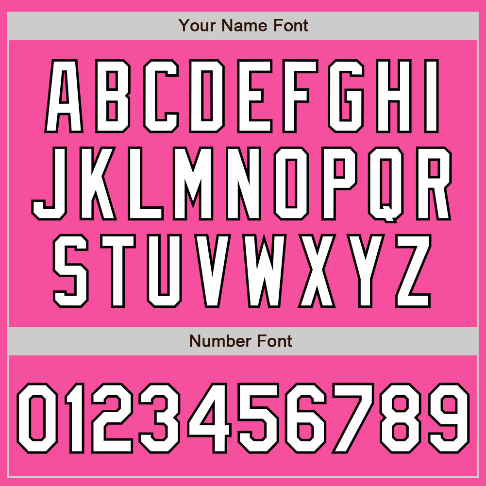 Custom Pink White-Black 3 Colors Arm Shapes Authentic Baseball Jersey view 6
