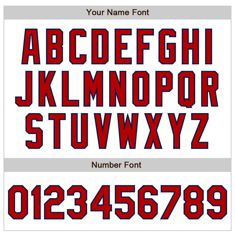 Custom White Red-Navy 3 Colors Arm Shapes Authentic Baseball Jersey view 6