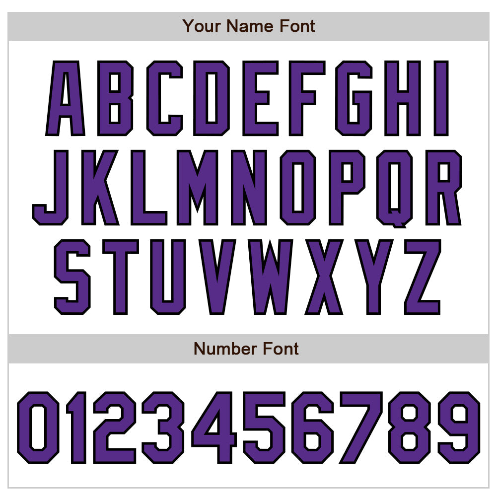 Custom White Purple-Black 3 Colors Arm Shapes Authentic Baseball Jersey view 6