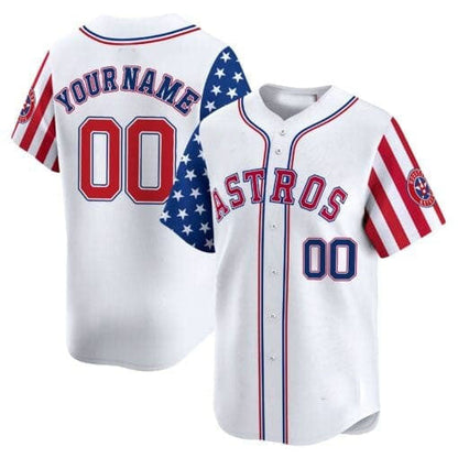 Custom Houston Astros 2024 Independence Day Vapor Premier Limited White – All Stitched Baseball Jersey - Main View