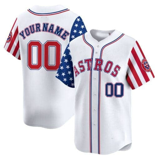 Custom Houston Astros 2024 Independence Day Vapor Premier Limited White – All Stitched Baseball Jersey - Main View