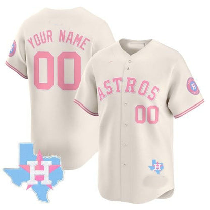 Custom Houston Astros Bubblegum Blue Vapor Premier Limited – All Stitched Baseball Jersey view 2