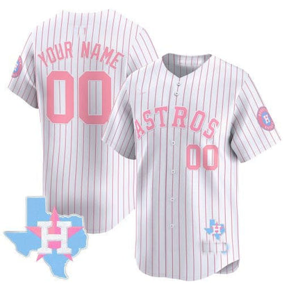 Custom Houston Astros Bubblegum Blue Vapor Premier Limited – All Stitched Baseball Jersey view 4