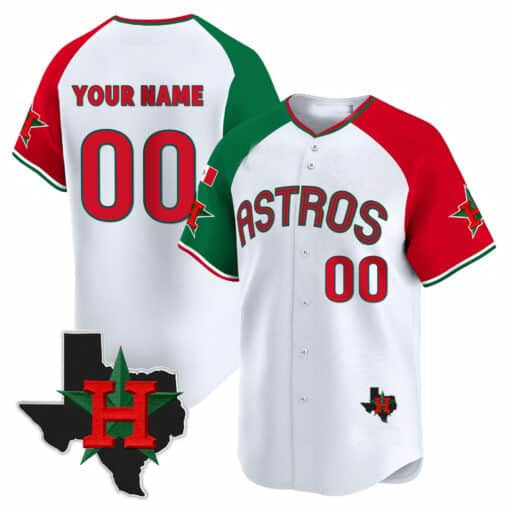 Custom Houston Astros Mexico Texas Patch Vapor Premier Limited V3 White- All Stitched Baseball Jersey