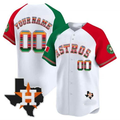 Custom Houston Astros Mexico Texas Patch Vapor Premier Limited White– All Stitched Baseball Jersey - Main View