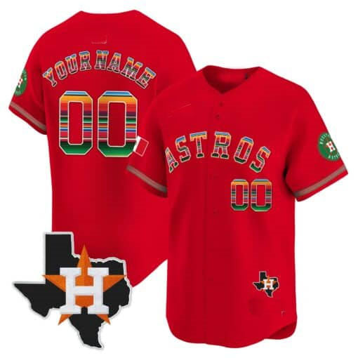 Custom Houston Astros Mexico Texas Patch Vapor Premier Limited – All Stitched Baseball Jersey view 5
